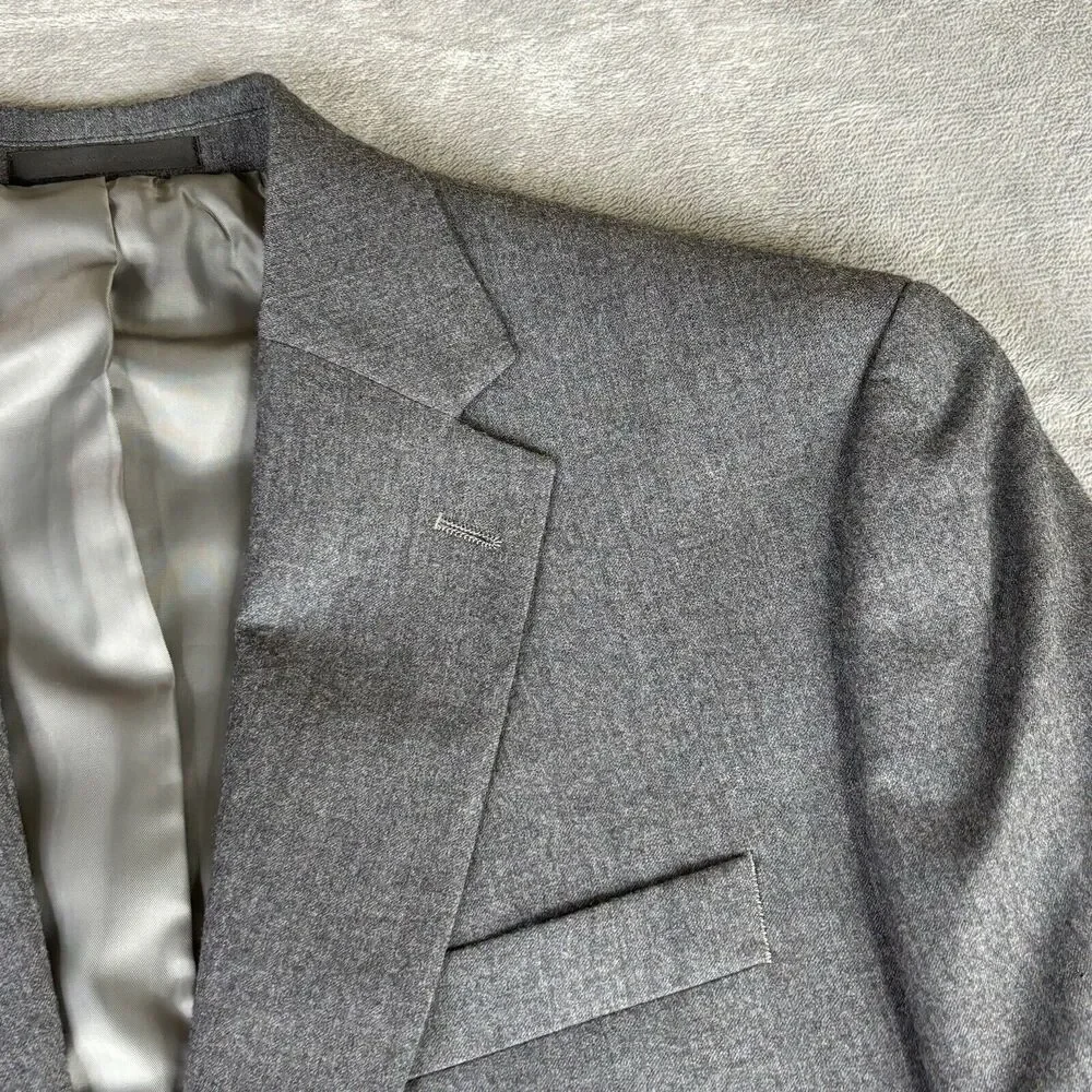CHAPS Sport Coat Mens 42R Gray 100%‎ Wool Jacket 2 Button Fully Lined
